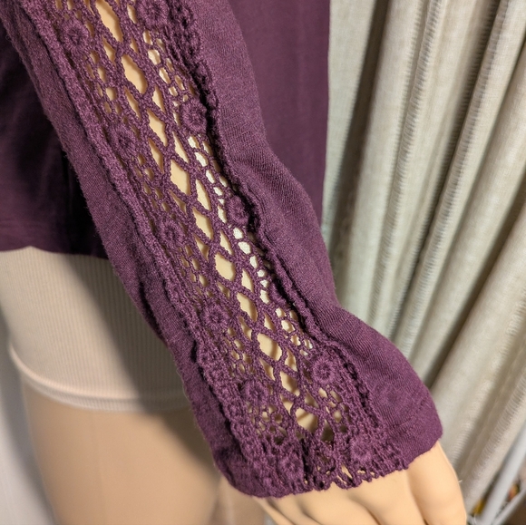 Maurice's Deep Purple Shirt With Crochet Details - Picture 4 of 13
